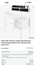Load image into Gallery viewer, Hobart HRT-LD136 36" Single Label Dispenser"ONLY" ***NEW*** Open Box