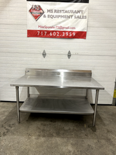 Load image into Gallery viewer, Winholt 16 Ga. Stainless Steel Table 72Wx30Dx33H w/ 7&quot; B-Splash &amp; SS Undershelf