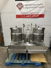 Load image into Gallery viewer, Cleveland KET-12 Twin Electric Kettles With Pouring Stand Refurbished!