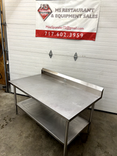 Load image into Gallery viewer, Winholt 16 Ga. Stainless Steel Table 72Wx30Dx33H w/ 7&quot; B-Splash &amp; SS Undershelf