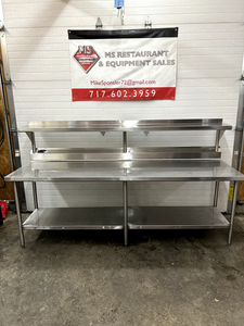Universal Stainless Steel Table w/ Undershelf B-Splash & Top Shelf