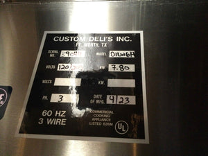 Custom Deli’s DILW6H, 2 Tier Heated Merchandiser New in Crate