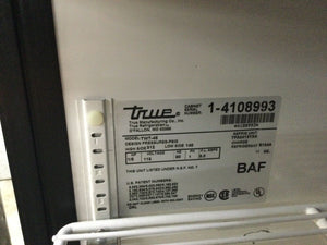 True TWT 48 Worktop Refrigerator W/ Backsplash 2 Door 48Wx30Dx36H Refurbished
