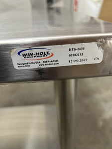 Winholt DTS 2430 16 Ga. Stainless Steel Table W/ SS Under Shelf 24x30x33