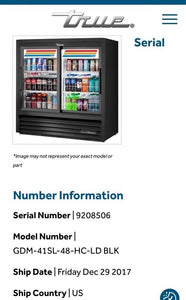 True GDM-41SL-60-HC-LD 47” Two Section Glass Door Merchandiser, (2) Sliding Door