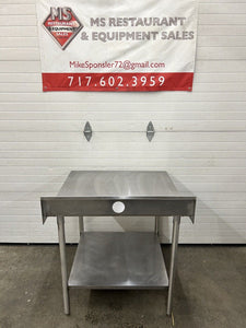 Stainless Steel Commercial Work Table W/ 6” Backsplash & Undershelf 36x36x34.5
