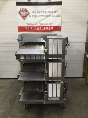 Lincoln Impinger 1132 Triple Stack 208v 3ph Electric Conveyor Pizza Oven Working