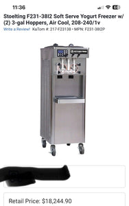 Stoelting F231-1812-ME1 Soft Serve Ice Cream/Yogurt Water Cooled W/ 2 Flav Twist