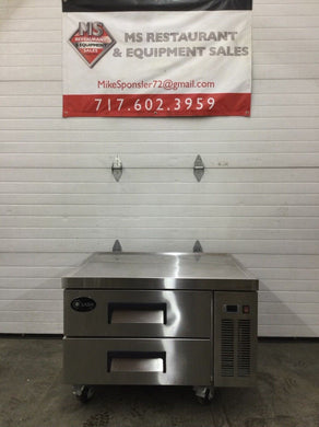 SABA SCB-36 36.38” W Stainless Steel 2 Drawers Chef Base Drawer Refrigerator