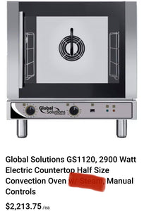 Global Solutions EKFA-312S, Electric Countertop 1/2 Pan Conv Oven Works 115v 1Ph