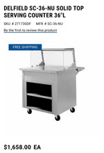 Load image into Gallery viewer, Silver King SKF 22.5 Drop In Dipping Cab W/Delfield SC-36” SS Ref Serving Cart