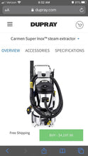 Load image into Gallery viewer, Dupray Carmen Super Inox Steam Cleaner / Extractor (New Open Box).