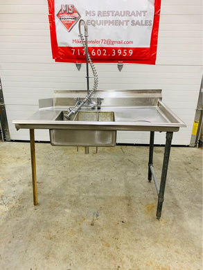 Areo Stainless Steel Right side sink with Pre-rinse faucet w/ sprayer