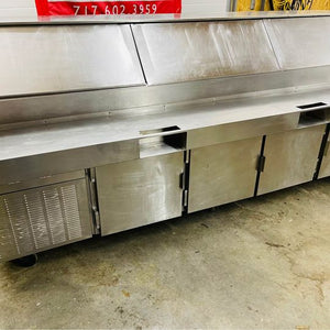TRAULSEN 120-INCH 4-DOOR 3-HOOD REFRIGERATED PREP TABLE