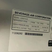 Load image into Gallery viewer, Beverage Air UCR27-23 27” Undercounter Refrigerator on casters. Tested &amp; Working!