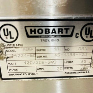 Hobart AWS -1LR Automatic Meat Wrapping W/ Scale & Printer Tested & Working!