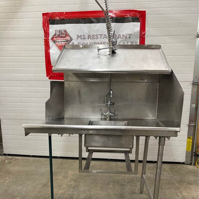Stainless Steel Right Side Sink w/ left side Drain & Top Mounted Flex Sprayer