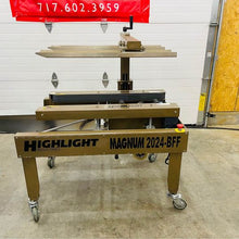 Load image into Gallery viewer, Highlight Ind. Magnum Model 2024-BFF Bottom Flap Folder Case Sealer Works Great!