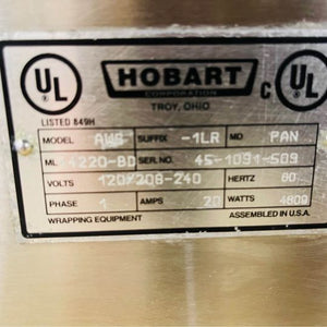 Hobart AWS -1LR Automatic Meat Wrapping W/ Scale & Printer Tested & Working!