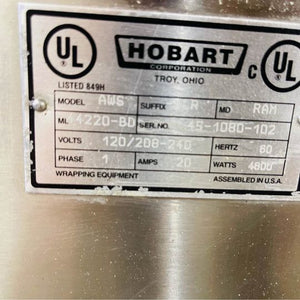 Hobart AWS -1LR Automatic Meat Wrapping W/ Scale & Printer Tested & Working!