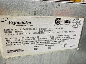 Frymaster MJCFSD 80# Nat. Gas Deep Fryer Refurbished Tested & Working!