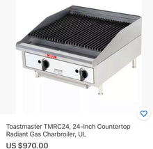 Load image into Gallery viewer, Toastmaster TMRC24 24&quot; Gas Charbroiler w/ Reversible Grates, Radiant