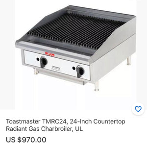 Toastmaster TMRC24 24" Gas Charbroiler w/ Reversible Grates, Radiant