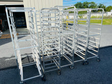 Load image into Gallery viewer, Sheet Pan Bakery Bread Rack FULL PAN on casters CLEAN