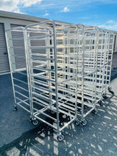 Load image into Gallery viewer, Sheet Pan Bakery Bread Rack FULL PAN on casters CLEAN