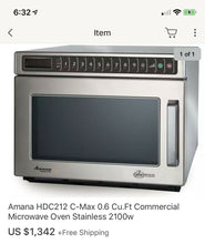 Load image into Gallery viewer, Amana HDC212 C- Max Heavy Duty Commercial Microwave 2100Watt Tested &amp; Working!
