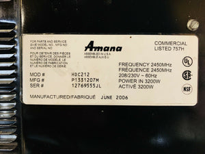 Amana HDC212 C- Max Heavy Duty Commercial Microwave 2100Watt Tested & Working!