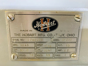 Hobart A-200 20 Qt Dough Bakery Mixer 3 Speed W/ All Attachments Fully Refurbish