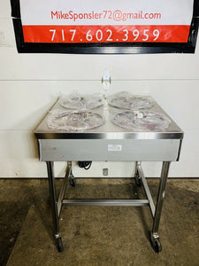 Belshaw H&I-4 Heat & Ice donut warmer icing table Tested/Working New Bowls& Lids
