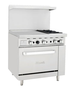Migali C-RO2-24GL-LP 2 Burner Range, 24” Griddle Left Side, (1) Oven, Liquid Propane