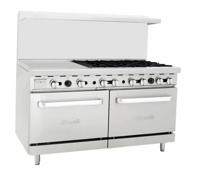 Migali C-RO6-24GL-LP 6 Burner Range, 24” Griddle Left Side, (2) Ovens, Liquid Propane