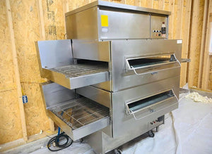 Middleby Marshall Double Stack PS-360G Nat. Gas 32” Conveyor Pizza Ovens