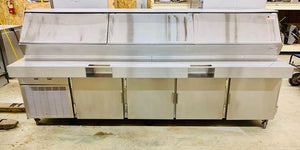 Traulsen VPS120J 10ft Refrigerated Prep Table 3 Slide Top 4 Doors Tested & Working