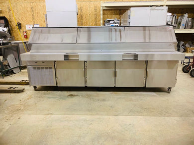 Traulsen VPS120J 10ft Refrigerated Prep Table 3 Slide Top 4 Doors Tested & Working