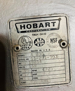 Hobart A200 mixer with 3 attachments. Fully Refurbished (All New Bearings) Tested & Working!