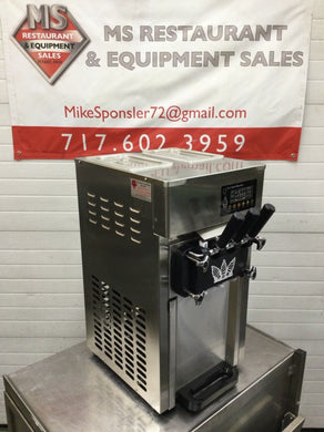 Commercial Ice Cream Machine, 2 Flav. Twist Countertop Soft Serve Machine