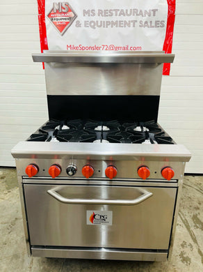 CPG 36” NAT Gas. E Series Commercial 6 Burner Range w/ Standard Oven Nearly New!