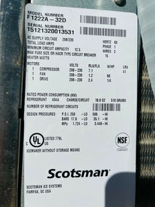 Scotsman F1222A-32D NEW Kloppenberg SPS System