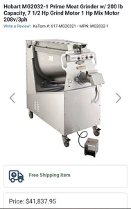 Hobart Mg2032 Commercial Meat Grinder Mixer #32 Hub 200 Capacity Refurbished!