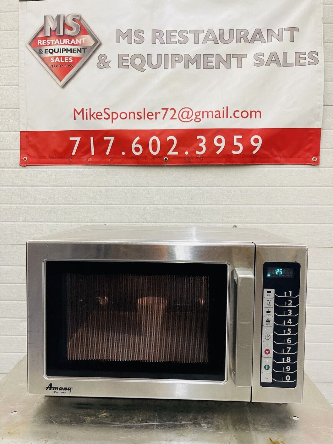Amana RCS10TS Stackable Comm. Microwave w/ Push Button 120V, 1000W