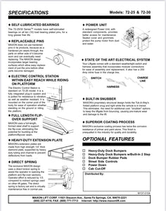 Maxon Tuk-a-way 72-2500 Lift Gate 2500# Capacity