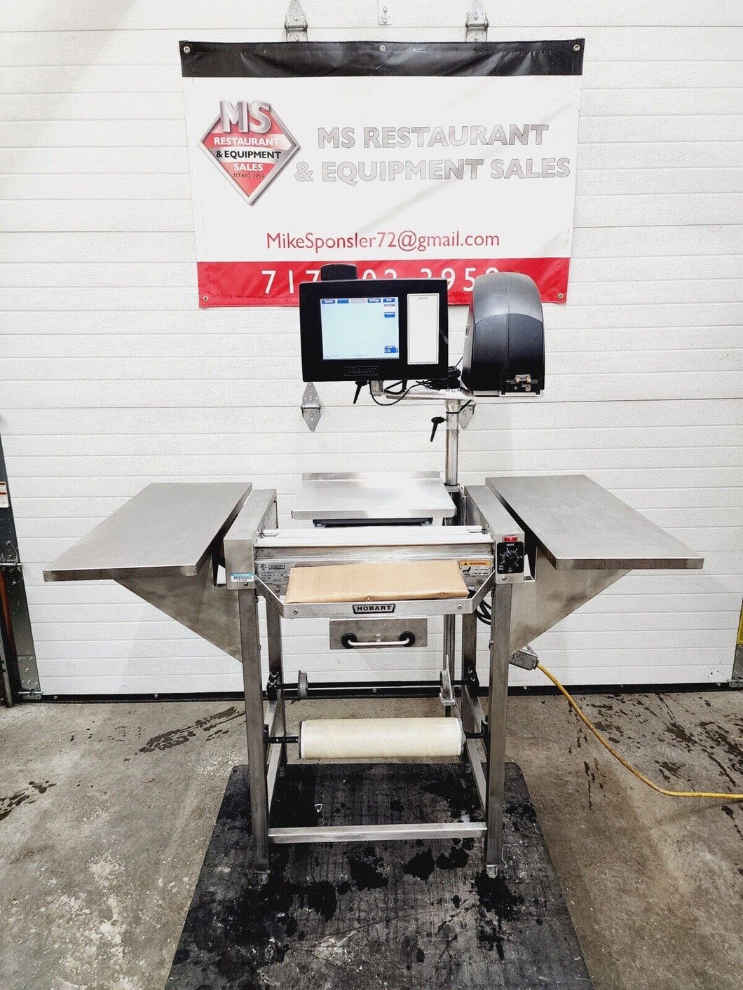 Hobart HWS4 Hand Wrap Station Hot Plate w/ Printer Tested Works Great
