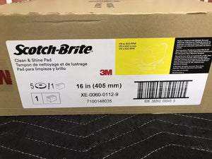 (5 PACK) 3M Scotch-Brite Clean And Shine Pad 16 Inch