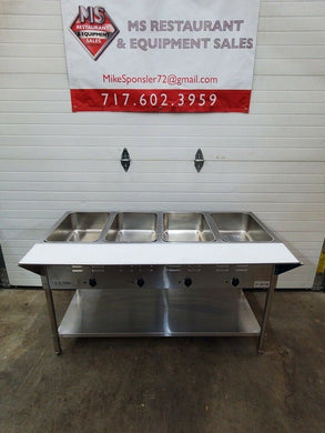 ServIt EST-4WS Four Pan Sealed Well Electric Steam Table w/Undershelf 120v Works