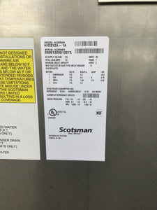 Scotsman HID312A-1A Air Cooled Nugget Ice w/ 12 lb Bin H20 Dispenser & Stand