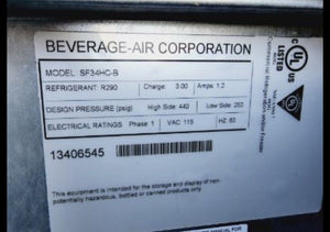 Beverage Air SF34HC-B Horizontal Bottle Cooler SF34HC Shallow Well